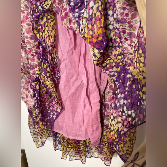 Chaudry KC Bohemian Floral Maxi Skirt multicolor elastic waist Size XS/S NWT - Picture 7 of 9